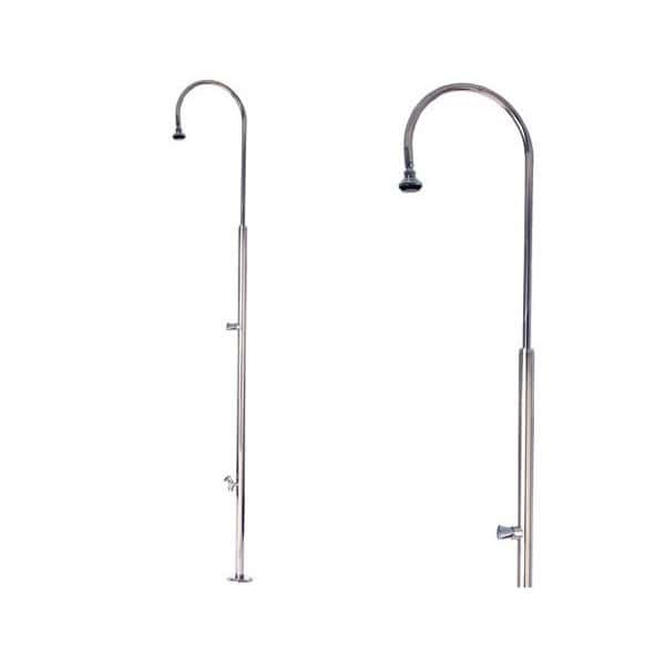 Douche inox avec rince pieds