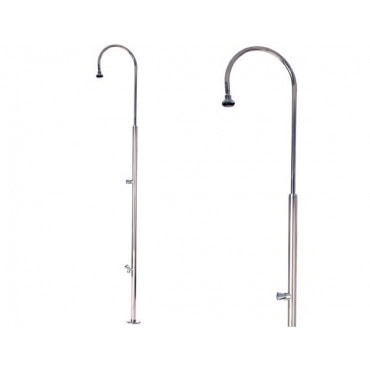 Douche inox avec rince pieds