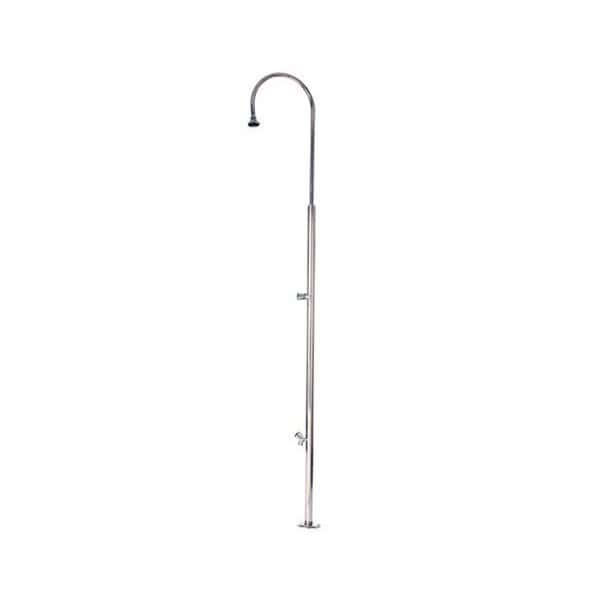 Douche inox avec rince pieds