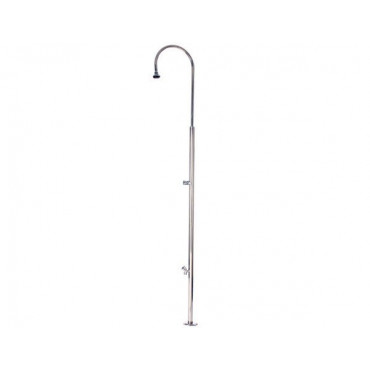 Douche inox avec rince pieds