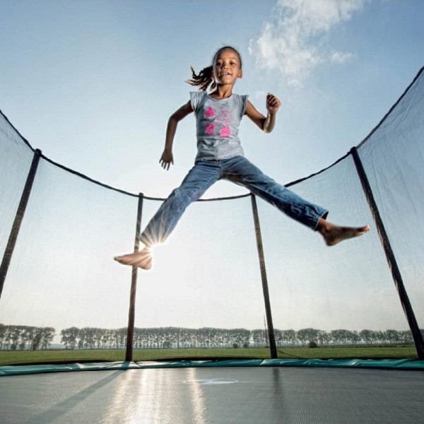 trampoline  pour enfant favorit green 270 safety net comfort berg