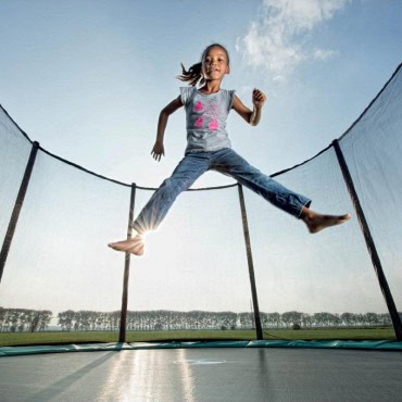 trampoline  pour enfant favorit green 270 safety net comfort berg