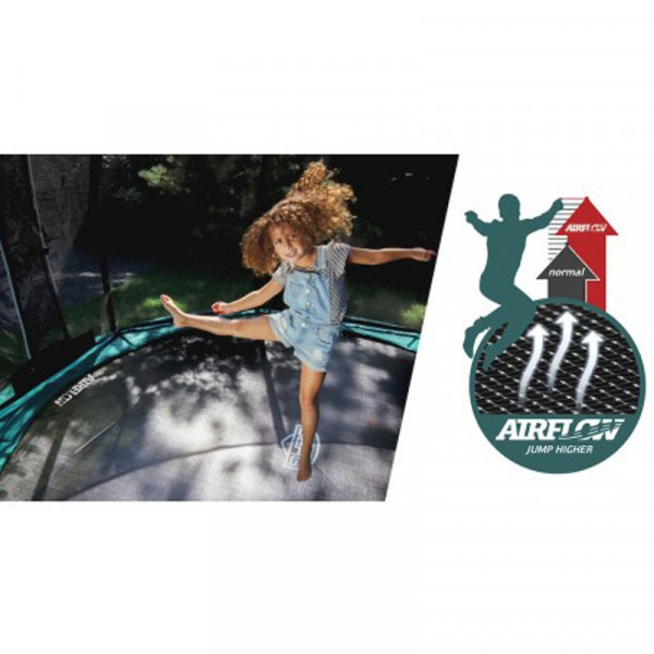 gamme de trampoline safety net deluxe elite green - elymea