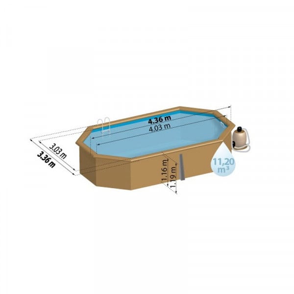 Piscine Sunbay Grenade 4,36 x 3,36 x 1,19 m
