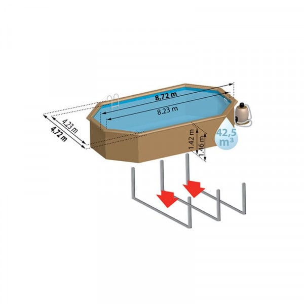 Piscine Sunbay Sevilla 8,72 x 4,72 x 1,46 m