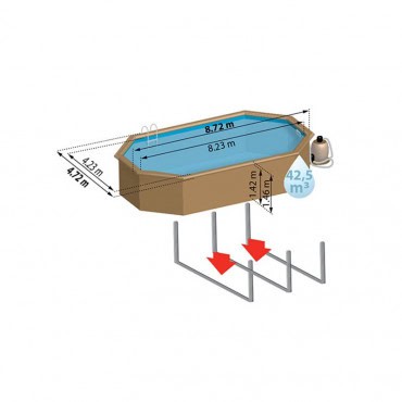 Piscine Sunbay Sevilla 8,72 x 4,72 x 1,46 m