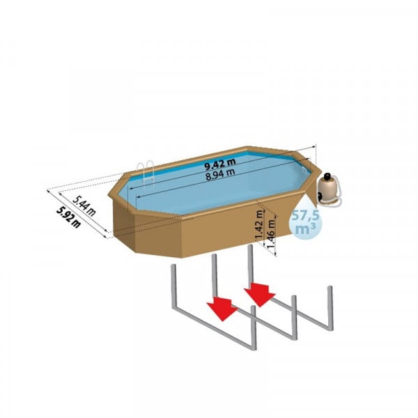 Piscine Sunbay Avila 9,42 x 5,92 x 1,46 m