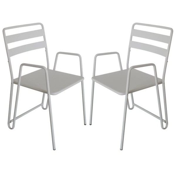 ACD-BMI-WHITE B.M.I. Blanc - Lot de 2 Chaises cosy et moderne en métal