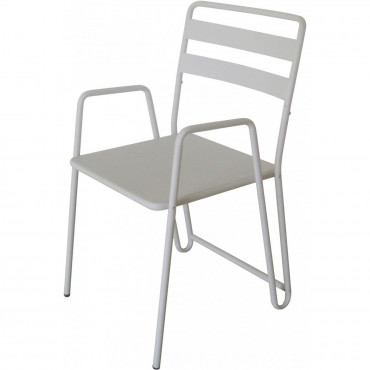ACD-BMI-WHITE B.M.I. Blanc - Lot de 2 Chaises cosy et moderne en métal