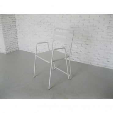 ACD-BMI-WHITE B.M.I. Blanc - Lot de 2 Chaises cosy et moderne en métal