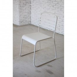 ACD-NILS-WHITE Nils Blanc - Lot de 2 Chaises modernes en métal peint