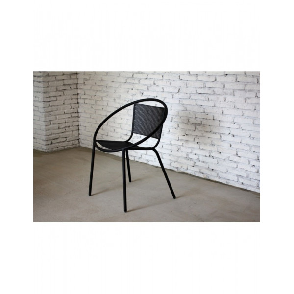 ACD-SULLY-BLACK Sully Noir - Lot de 2 Fauteuils post-modernes en métal