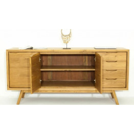 Buffet Delorm Fiftees en teck massif 4 tiroirs 3 portes 2