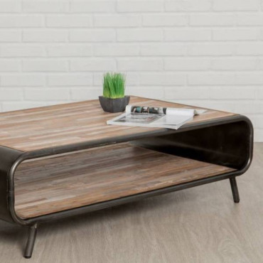 INDUS-FUSION-TABLEBASSE120 Table basse en Teck recyclé FUSION 120 x 70 cm