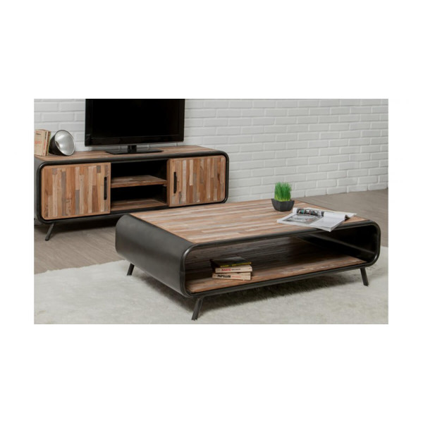 INDUS-FUSION-TABLEBASSE120 Table basse en Teck recyclé FUSION 120 x 70 cm