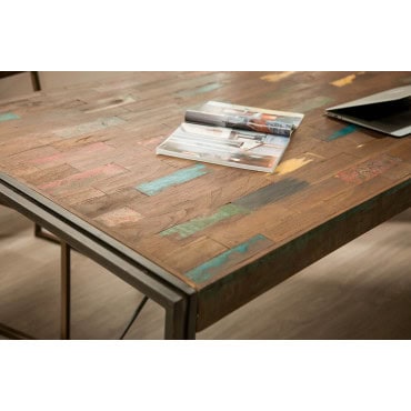 INDUS-LOFT-TABLE180 Table de repas Teck recyclé LOFT 180 x 90 cm