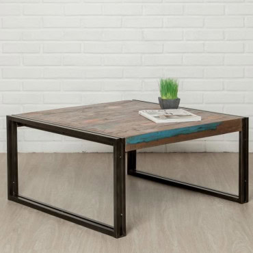 INDUS-LOFT-TABLEBASSE-80 Table basse LOFT 80cm en Teck recyclé