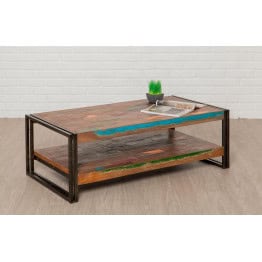 Table basse rectangulaire LOFT 120 x 60 cm en Teck recyclé