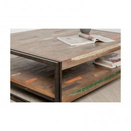 Table basse rectangulaire LOFT 120 x 100cm en Teck recyclé