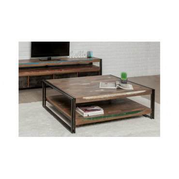 Table basse rectangulaire LOFT 120 x 100cm en Teck recyclé