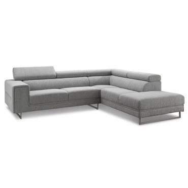 Canapé d'angle avec appuie-tête street ellen shale en tissu