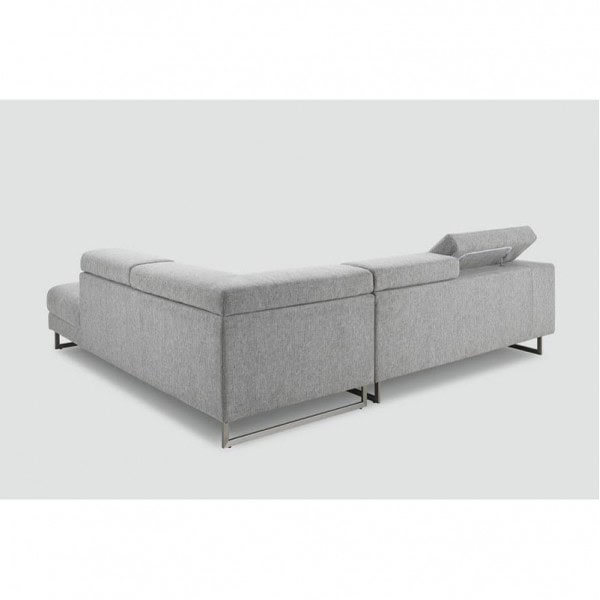 Canapé d'angle avec appuie-tête street ellen shale en tissu
