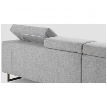 Canapé d'angle avec appuie-tête street ellen shale en tissu