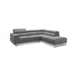 Canapé d'angle avec appuie-tête street gris en tissu narbonne
