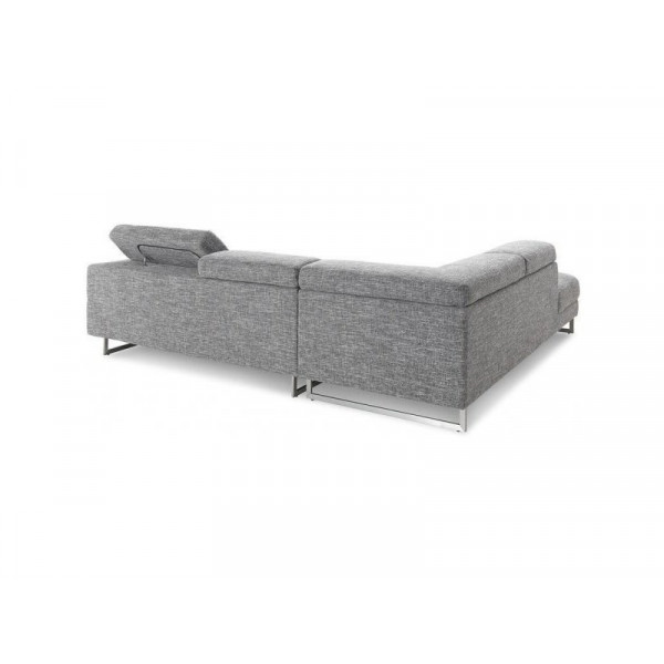 Canapé d'angle avec appuie-tête street gris en tissu narbonne