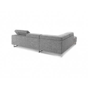 Canapé d'angle avec appuie-tête street gris en tissu narbonne