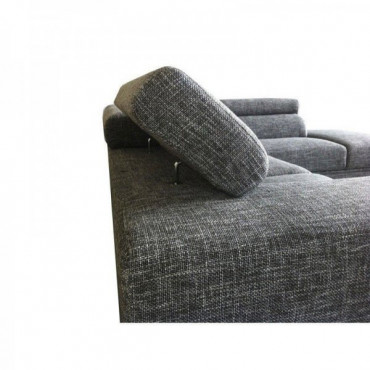 Canapé d'angle avec appuie-tête street gris en tissu narbonne