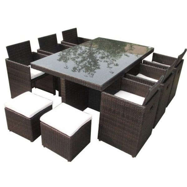 Ensemble de jardin encastrable 10 places