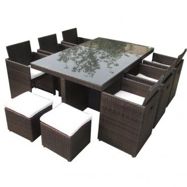 Ensemble de jardin encastrable 10 places