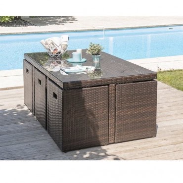 Ensemble de jardin encastrable 10 places