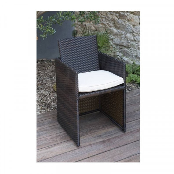 Ensemble de jardin encastrable 8 places plateau en aluminium