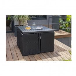Ensemble de jardin encastrable 4 places plateau en aluminium 2