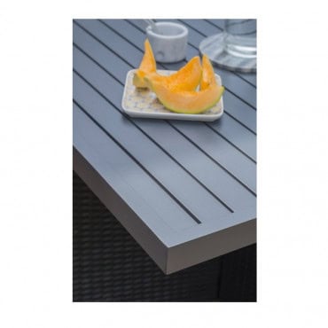 Ensemble de jardin encastrable 4 places plateau en aluminium
