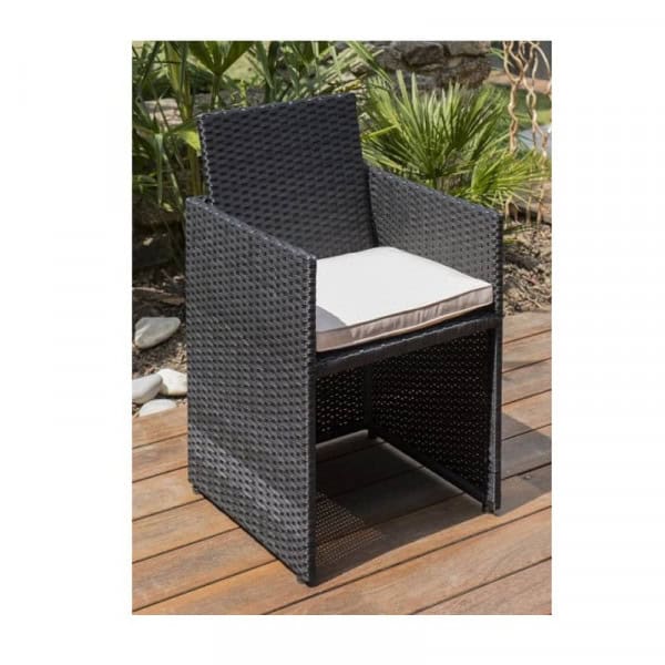 Ensemble de jardin encastrable 4 places plateau en aluminium