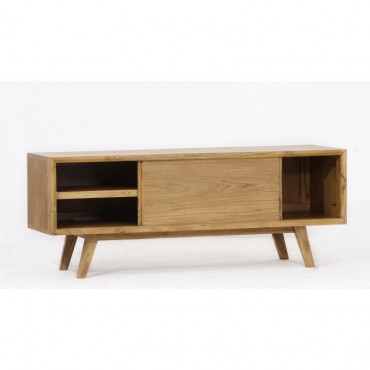 Fiftees meuble tv 1 porte2 niches - Meuble tv en teck massif