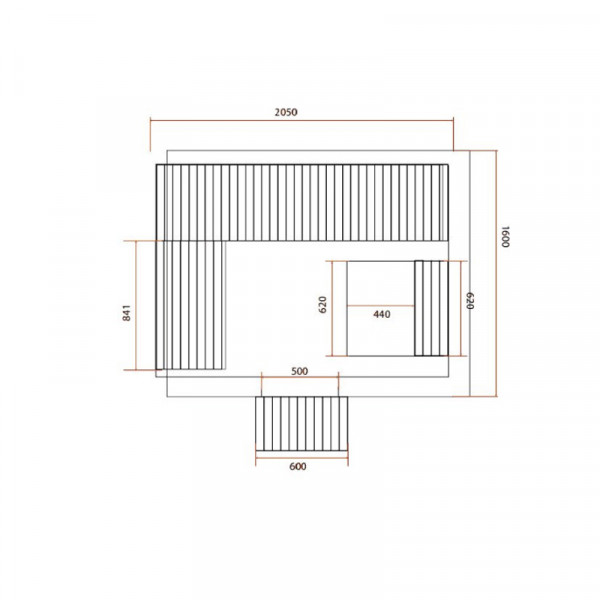 Sauna Extérieur à vapeur Gaïa Bella plan