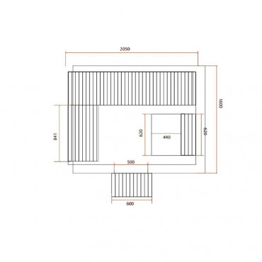 Sauna Extérieur à vapeur Gaïa Bella plan