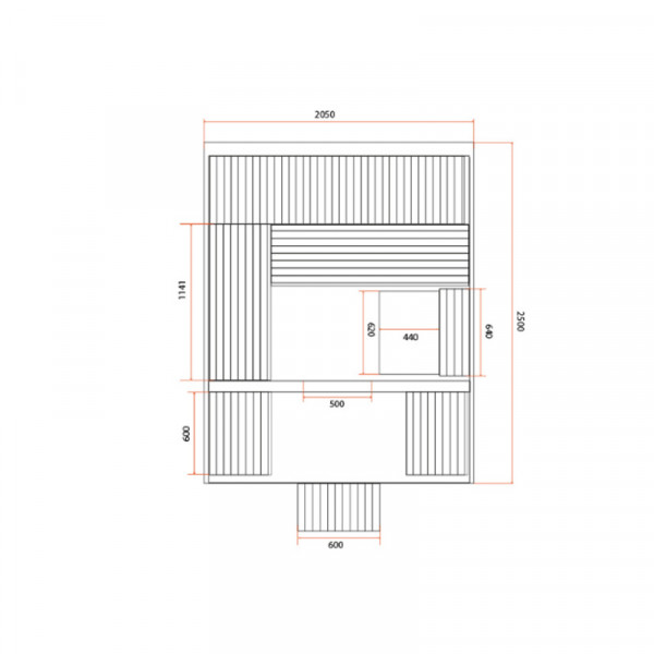 Sauna Extérieur à vapeur Gaïa Luna dimension