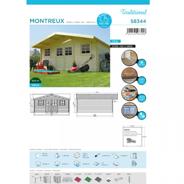 Abri de jardin Montreux