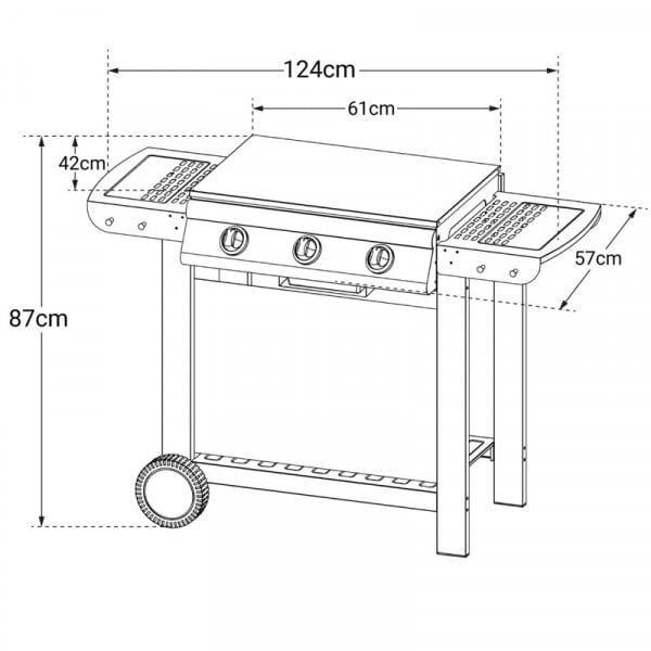 Barbecue à gaz Puerta Luna dimensions