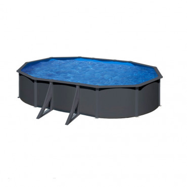 Kit piscine hors sol acier ovale Louko avec renforts apparents