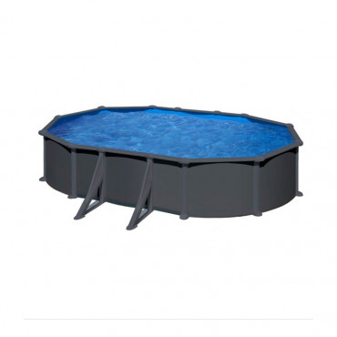 Kit piscine hors sol acier ovale Juni avec renforts apparents