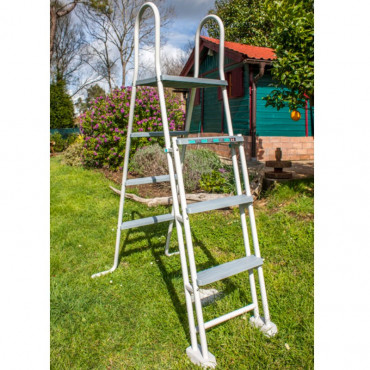 Kit piscine hors sol acier ovale Juni avec renforts apparents