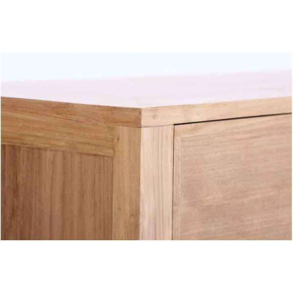Meuble tv square 2 portes 2 niches en teck massif