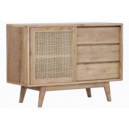 Buffet Archi 1 porte coulissante 3 tiroirs - teck massif