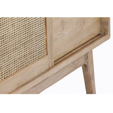 Buffet Archi 1 porte coulissante 3 tiroirs - teck massif
